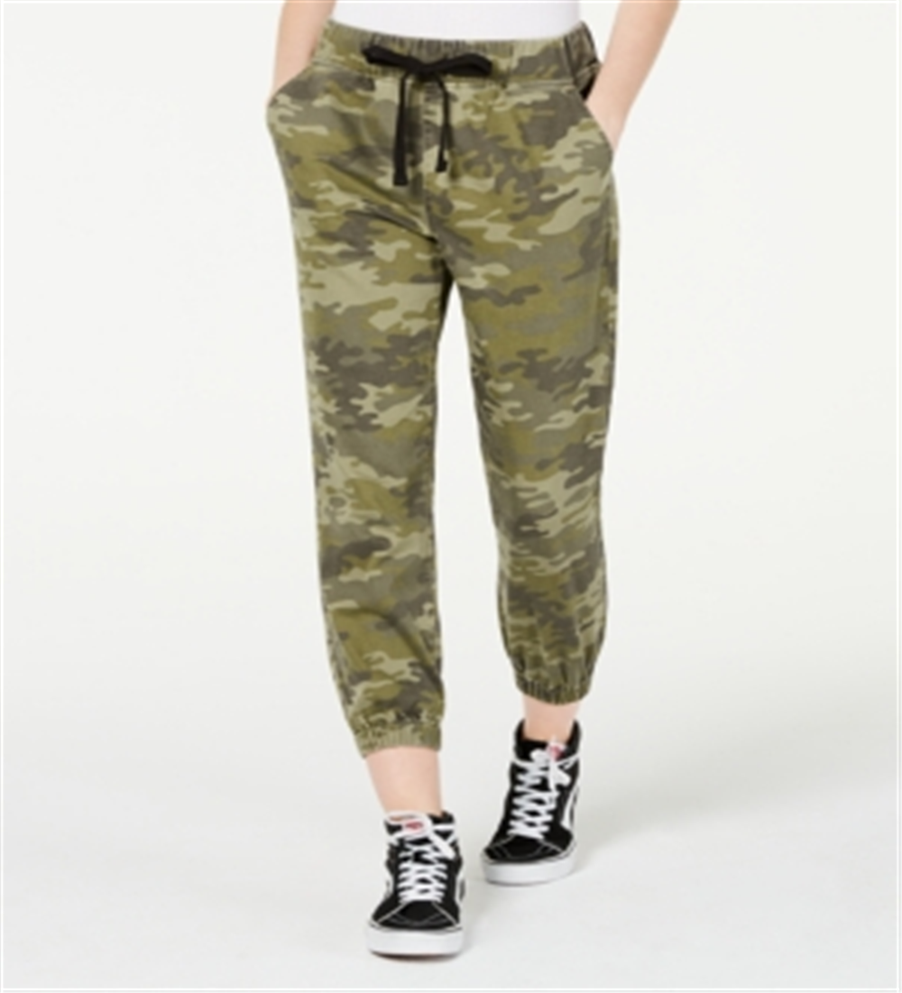 Calça jeans jogger feminina Tinseltown com cordão, verde, tamanho grande