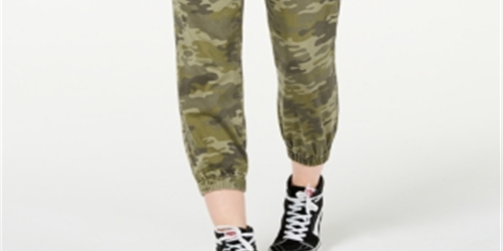 Calça jeans jogger feminina Tinseltown com cordão, verde, tamanho grande