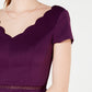 Vestido feminino City Studios de manga curta evasê, roxo, tamanho 13