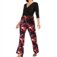 Macacão feminino com sobrepeliz estampado NY Collection, preto, tamanho pequeno e pequeno