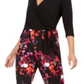 Macacão feminino com sobrepeliz estampado NY Collection, preto, tamanho pequeno e pequeno