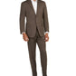 Terno masculino Marc New York com estampa de abotoamento simples, marrom, tamanho 44