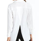Blusa feminina Rachel Roy de manga comprida com gola e botões para usar no trabalho - branca, tamanho XX-G