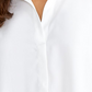 Blusa feminina Rachel Roy de manga comprida com gola e botões para usar no trabalho - branca, tamanho XX-G