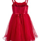 Vestido de malha com lantejoulas rosa e violeta para meninas grandes, tamanho 8, vermelho