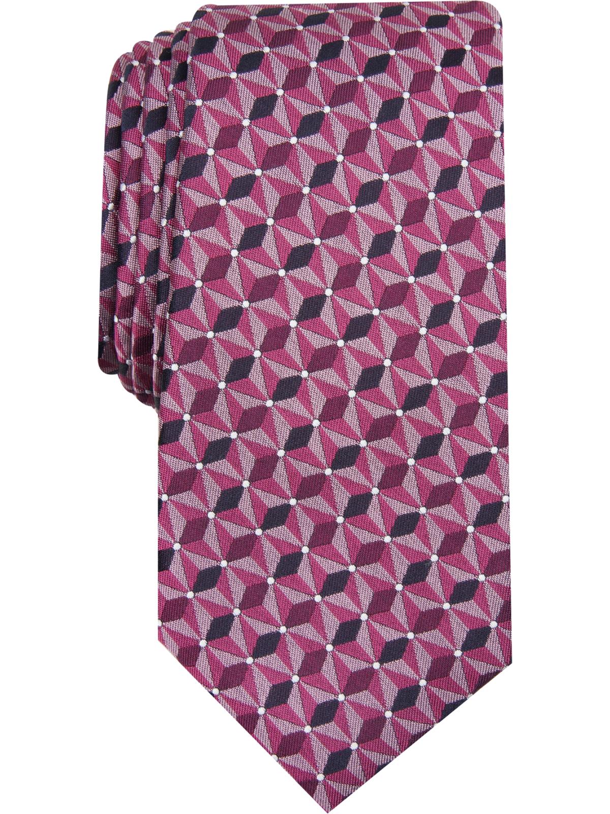 Gravata de seda fina geométrica Reynolds Alfani masculina, rosa, tamanho regular