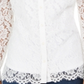 Camisa feminina de renda com botões Charter Club, branca, tamanho P