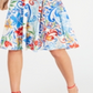 Vestido feminino Donna Ricco estampado em linha A, azul, tamanho 16