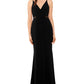 Vestido de festa longo com alças finas e decote em V, preto, tamanho 8, Xscape, feminino