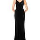 Vestido de festa longo com alças finas e decote em V, preto, tamanho 8, Xscape, feminino