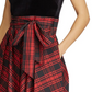 Vestido formal xadrez Ralph Lauren Agni Bedford feminino, preto, tamanho 14