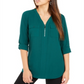 Blusa utilitária feminina NY Collection, verde, tamanho pequeno, médio