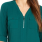 Blusa utilitária feminina NY Collection, verde, tamanho pequeno, médio