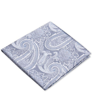 Lenço de bolso masculino Ryan Seacrest Distinction Wakefield Silk Paisley cinza tamanho regular
