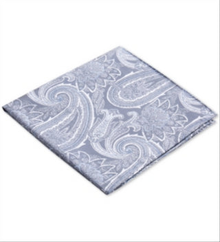 Lenço de bolso masculino Ryan Seacrest Distinction Wakefield Silk Paisley cinza tamanho regular