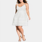 Vestido de renda plus size feminino City Chic, branco, tamanho 20W