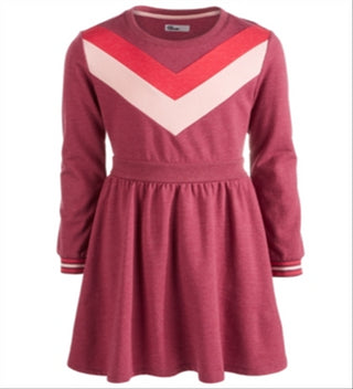 Vestido de moletom Chevron para meninas grandes da Epic Threads, tamanho grande, vermelho
