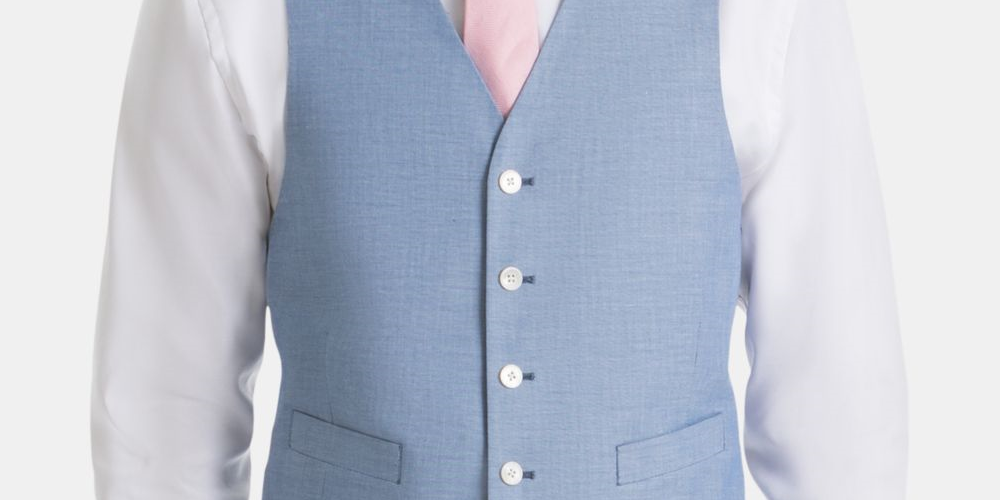 Colete Ralph Lauren UltraFlex Classic Fit Chambray Masculino Azul Tamanho XX-G