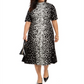 Vestido Alfani Feminino Estampado de Bolinhas e Gola Amarrada Preto Tamanho 12
