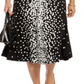 Vestido Alfani Feminino Estampado de Bolinhas e Gola Amarrada Preto Tamanho 12