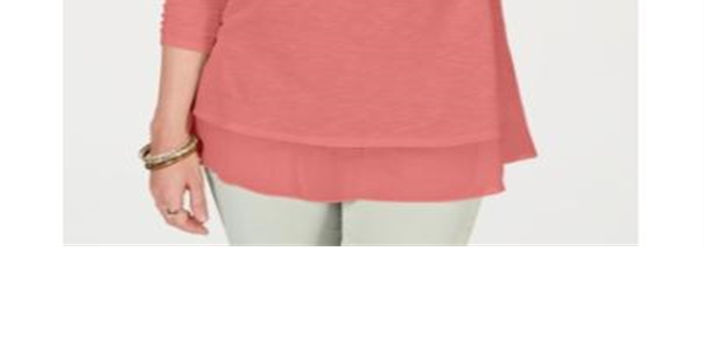 Top de chiffon feminino Style &amp; Co com bainha rosa, tamanho pequeno P