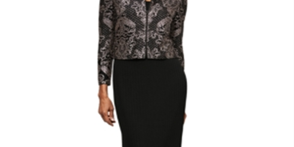 Vestido longo de manga comprida Alex Evenings para mulheres, preto, tamanho 8, pequeno