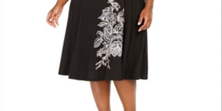 Vestido MIDI de manga comprida feminino Robbie Bee, preto, tamanho 3X