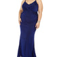 Vestido formal feminino City Studios PlusTwist Front metálico azul tamanho 24W