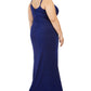 Vestido formal feminino City Studios PlusTwist Front metálico azul tamanho 24W