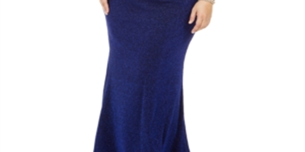 Vestido formal feminino City Studios PlusTwist Front metálico azul tamanho 24W