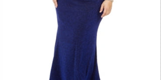 Vestido formal feminino City Studios PlusTwist Front metálico azul tamanho 24W