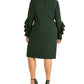 Vestido de coquetel feminino Rachel Roy com manga sino e comprimento até o joelho, verde, tamanho 16W