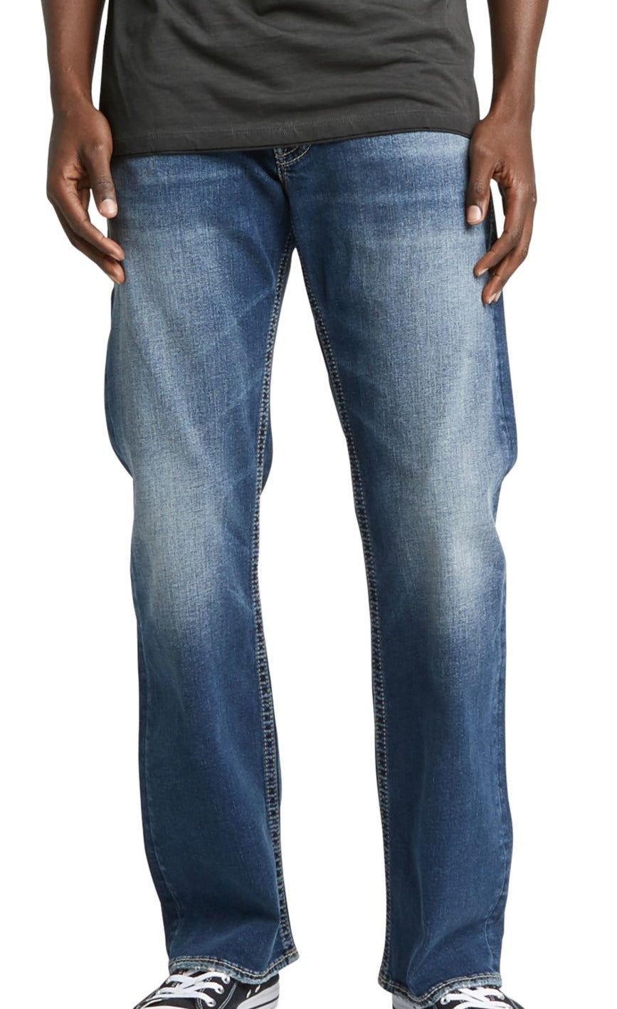 Calça jeans masculina Zac Straight e jeans da Silver Jeans Co., azul, tamanho 38x30