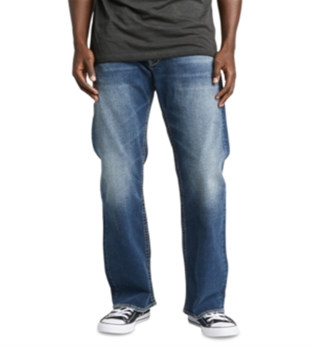 Calça jeans masculina Zac Straight e jeans da Silver Jeans Co., azul, tamanho 38x30