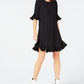 Vestido feminino Alfani com babados e acabamento plissado, preto, tamanho 10, pequeno