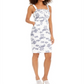 Vestido jeans estampado feminino INC International Concepts, branco, tamanho 16