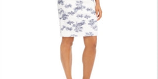 Vestido jeans estampado feminino INC International Concepts, branco, tamanho 16