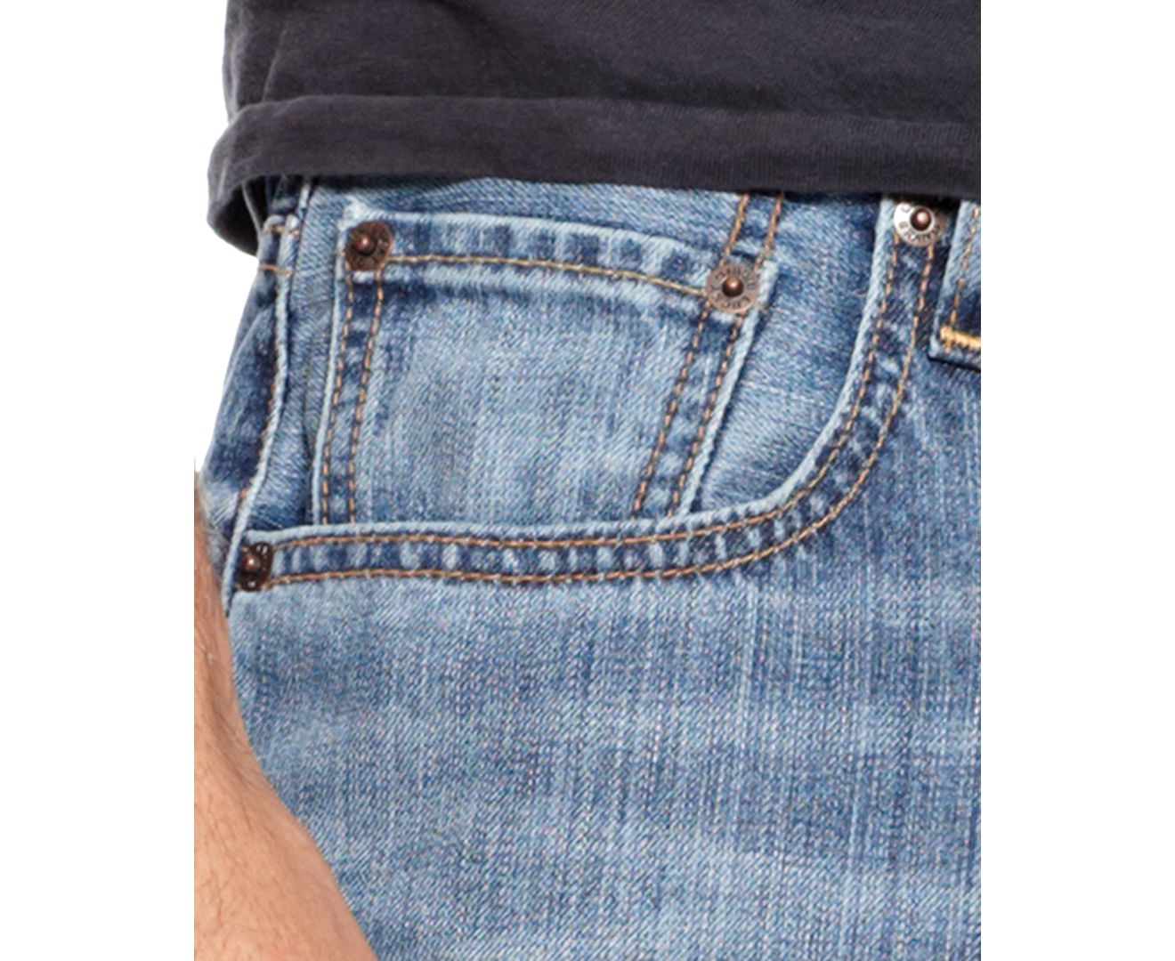 Calça jeans masculina Lucky Brand Relaxed Straight Fit Azul Tamanho 34