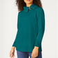 Karen Scott Suéter Feminino de Algodão com Zíper e Gola Verde Tamanho X-G