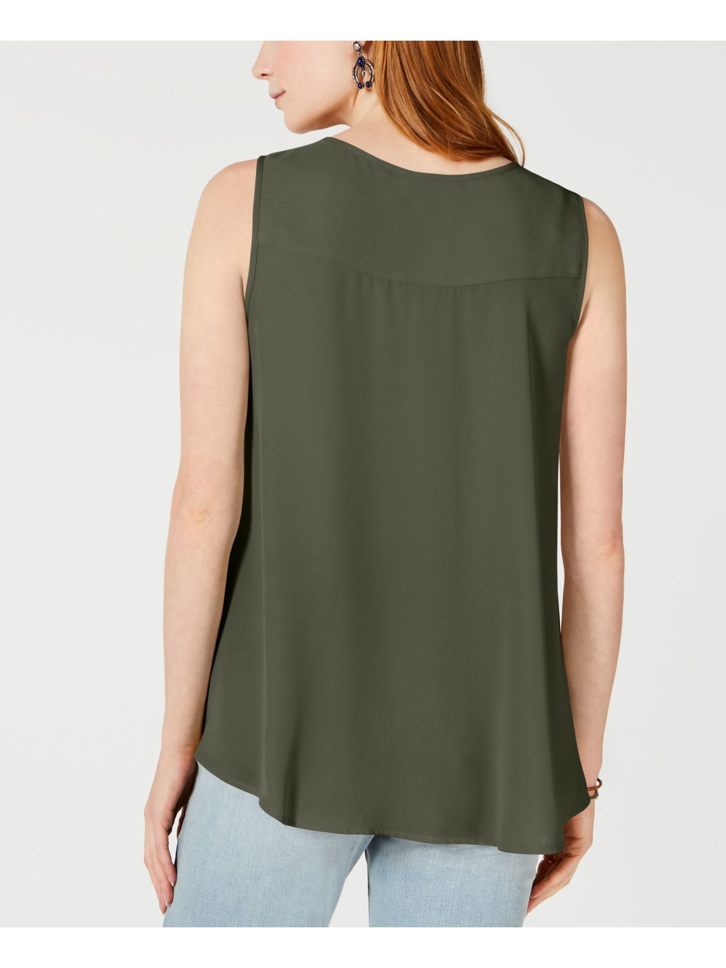 Blusa sem mangas feminina Style &amp; Co, top coquetel, verde, tamanho extragrande
