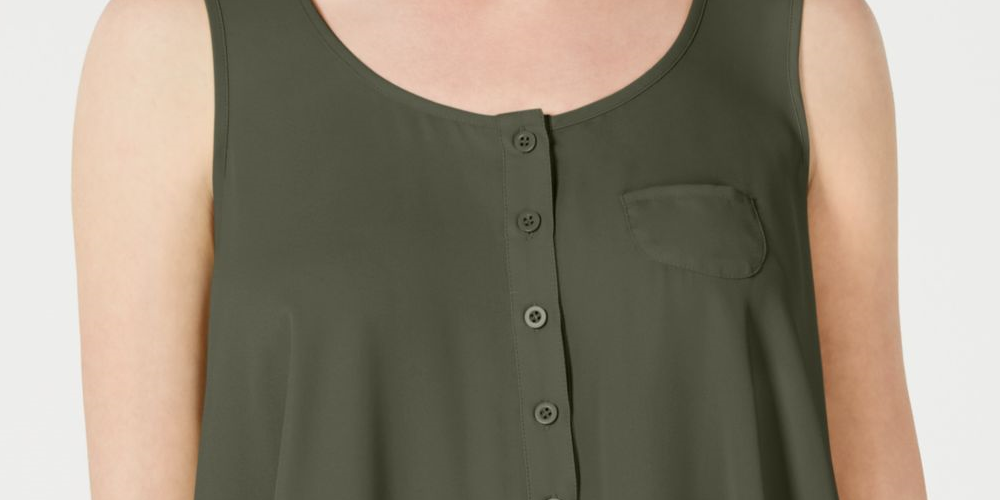 Blusa sem mangas feminina Style &amp; Co, top coquetel, verde, tamanho extragrande