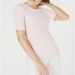 Blusa feminina Maison Jules com decote redondo e manga cotovelo, rosa, tamanho extragrande