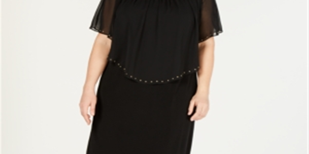 Vestido tubinho conversível plus size feminino JM Collection, preto, tamanho 2X