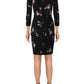 Vestido midi com estampa floral franzida Andee Misty da Ralph Lauren, feminino, preto, tamanho 12