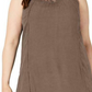 Vestido feminino estilo &amp; co, com bainha de lenço e renda bordada, sem mangas, marrom, tamanho pequeno