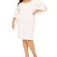 Vestido tubinho Calvin Klein feminino plus size com manga sino, rosa, tamanho 14W