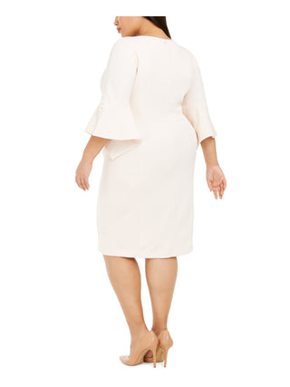 Vestido tubinho Calvin Klein feminino plus size com manga sino, rosa, tamanho 14W