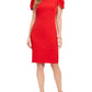 Vestido tubinho com pregas e manga curta Vince Camuto feminino, vermelho, tamanho 2