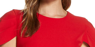 Vestido tubinho com pregas e manga curta Vince Camuto feminino, vermelho, tamanho 2