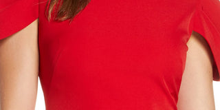 Vestido tubinho com pregas e manga curta Vince Camuto feminino, vermelho, tamanho 2